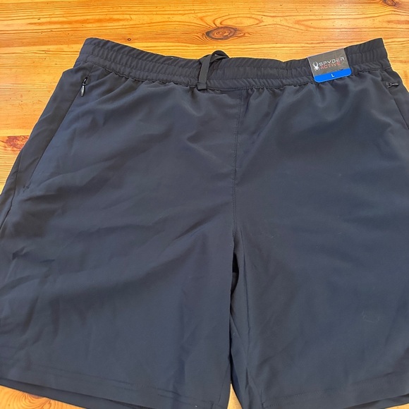 NWT SPYDER ACTIVE SHORTS 7inch inseam Men L Black - Picture 9 of 9